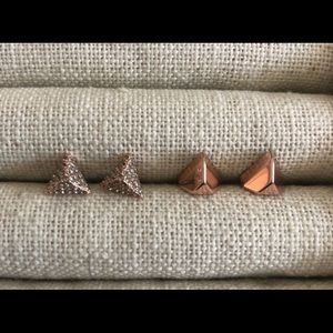 Stella & Dot Rose Gold Reversible Stud Earrings